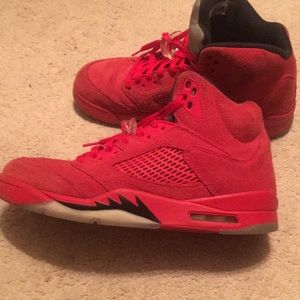 Red suede Jordan 5 (obo)